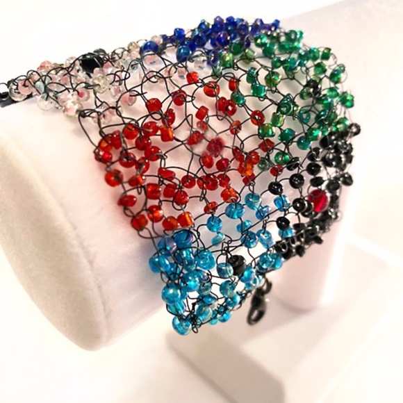 ANTHROPOLOGIE Beaded Mesh Cuff - Picture 1 of 5